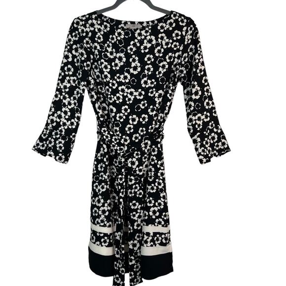 H&M Floral Black White Shift Dress 4 - Picture 7 of 15